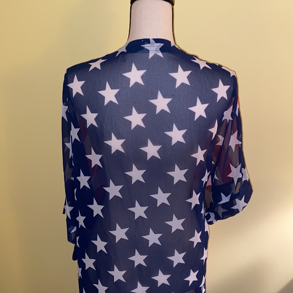 Charming Charlie patriotic shawl/cover-up/jacket one size fits all - Picture 8 of 8